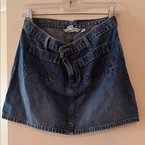 Abercrombie & Fitch Dark Blue Denim A-Line Mini Skirt vintage
